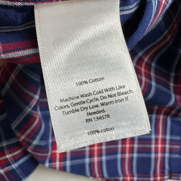 Vineyard Vines Shirt Mens Medium Blue Mixed Plaid Slim Fit Tucker Button Down - Picture 4 of 8